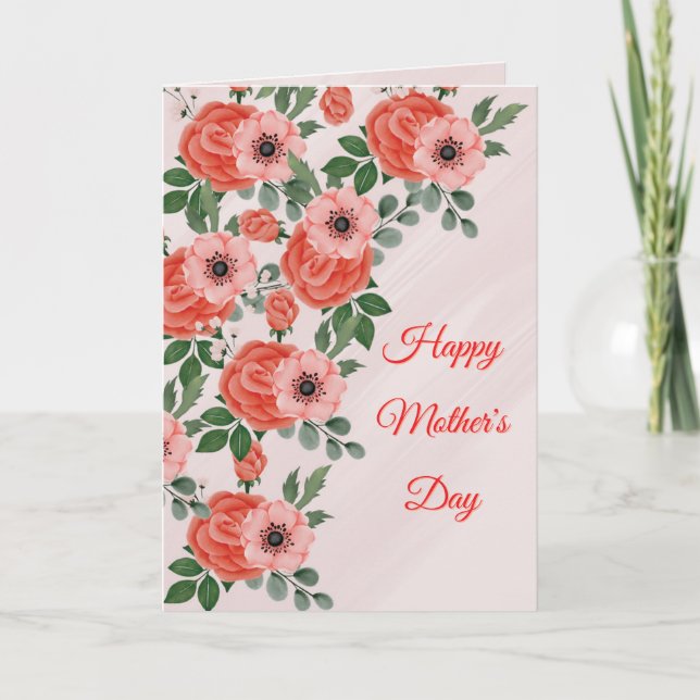 Carte de Fête des Mères Paster Flowers (Texte Touc (Devant)