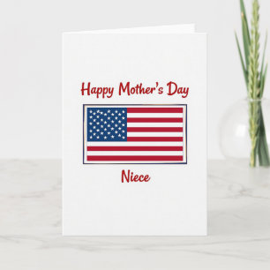 Carte de Fête des Mères patriotique pour une nièce
