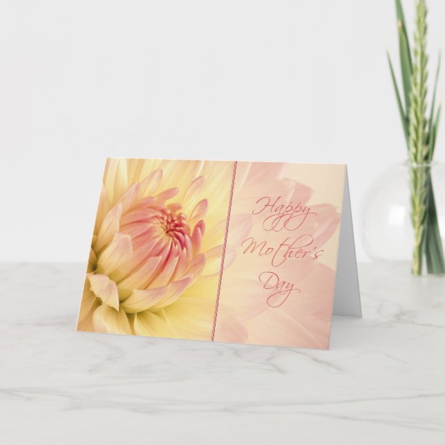 Carte de fête des mères Peach Dahlia (Devant)