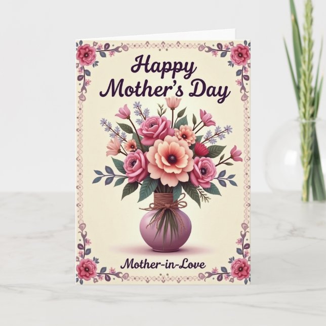 Carte de Fête des Mères Peach Tone Bloom (Devant)