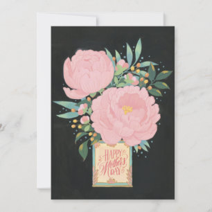 Carte de fête des mères Peony illustrée