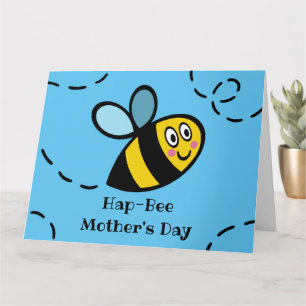 Carte de fête des mères personnalisée d'abeille à