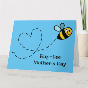 Carte de fête des mères personnalisée d'abeille à
