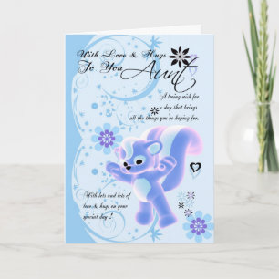 Carte de fête des mères. Petite mignonne Skunk