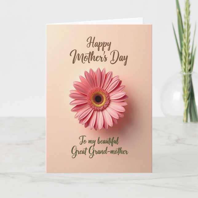 Carte de fête des mères Polka Dot Peach Daisy (Devant)