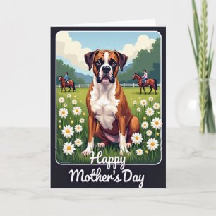 Carte de Fête des Mères Portrait de Chien Floral