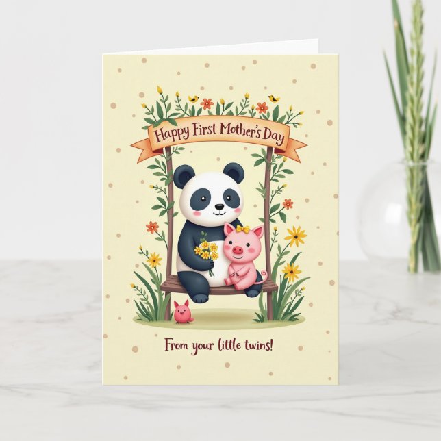 Carte de fête des mères pour animaux doux (Devant)