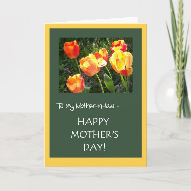 Carte de fête des mères pour belle-mère - 'Tulips' (Devant)