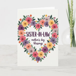 Carte de fête des mères pour belle-sœur florale