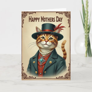 Carte de fête des mères pour chat chic