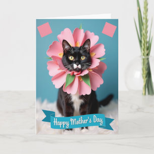 Carte de fête des mères pour chat floral