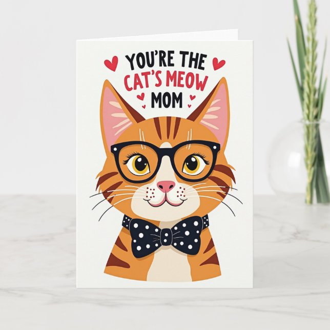 Carte de fête des mères pour chat rayé (Devant)