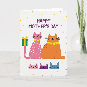 Carte de fête des mères pour chats de famille