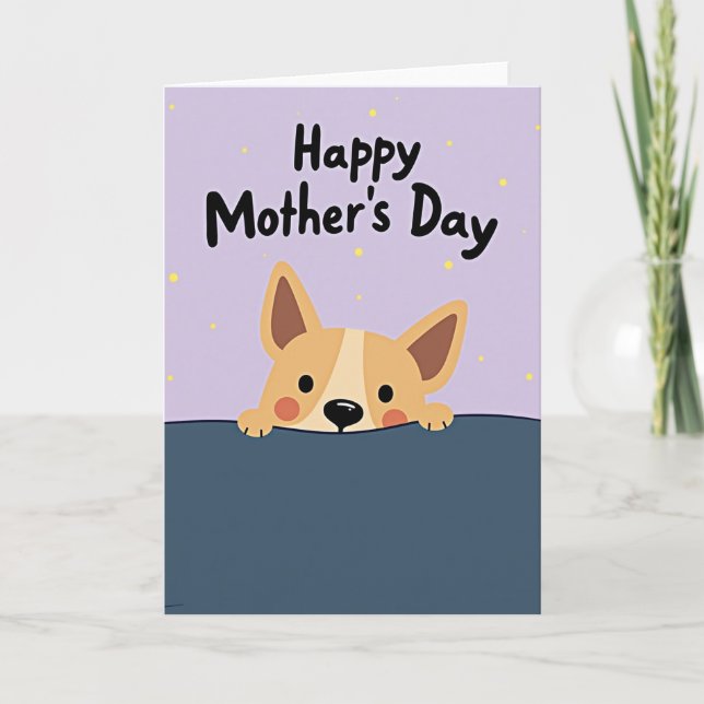 Carte de fête des mères pour chien mignon matte (Devant)