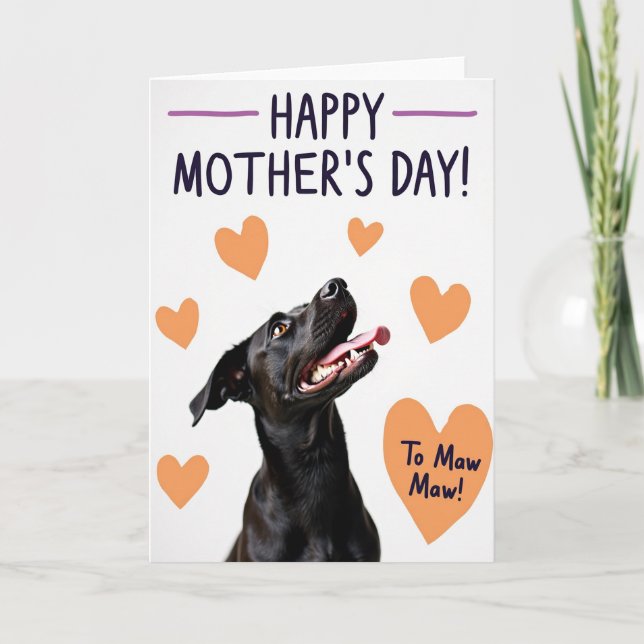 Carte de Fête des Mères pour Chiens Douce (Devant)