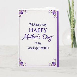 Carte de Fête des Mères pour Épouse aux Lilas