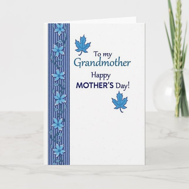 Carte de fête des mères pour grand-mère florale (Devant)
