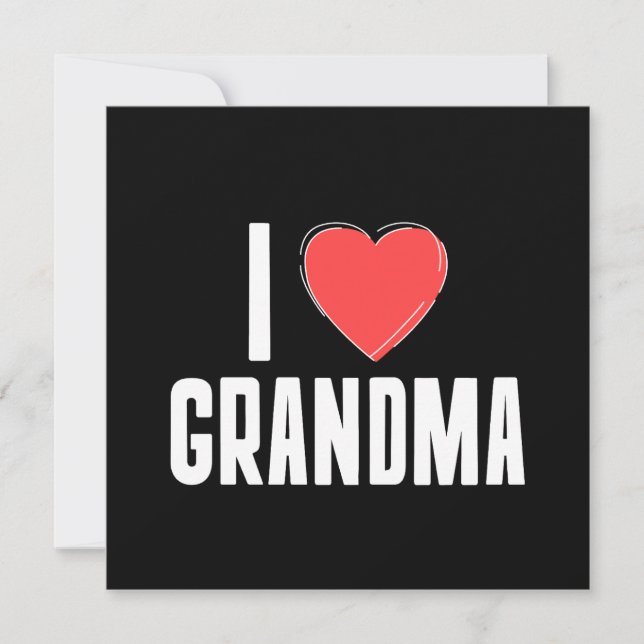 Carte de fête des mères pour grand-mère J'adore (Devant)