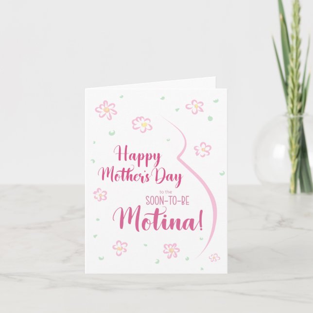 Carte de fête des mères pour la mère enceinte de M (Devant)
