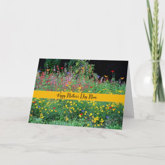 Carte de fête des mères pour maman avec Fleurs sau (Devant)