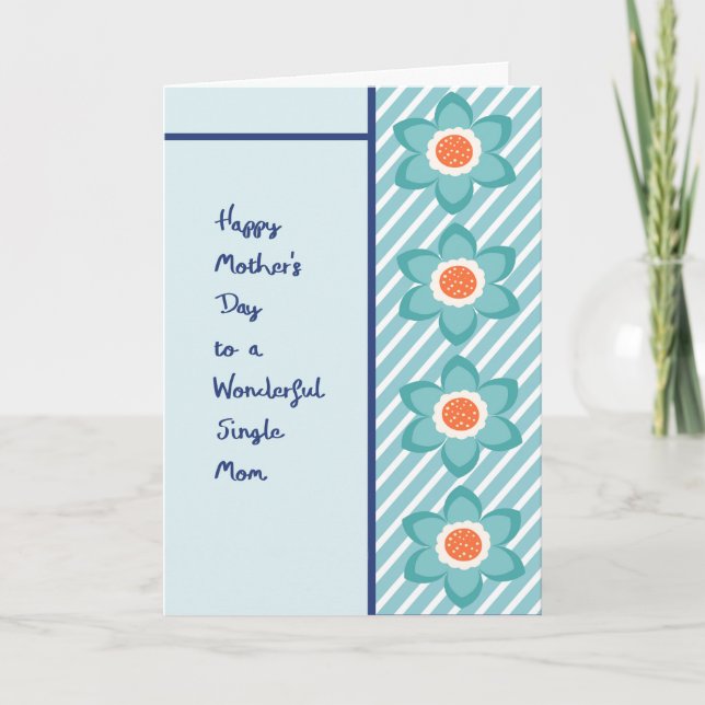 Carte de fête des mères pour maman célibataire ave (Devant)