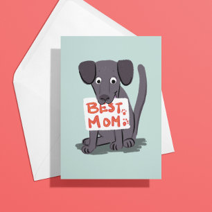Carte de fête des mères pour maman de chien gris
