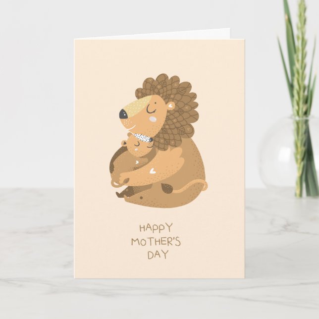 Carte de fête des mères pour maman et bébé ours (Devant)