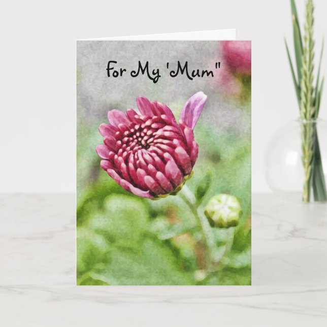 Carte de fête des mères pour maman fleur (Devant)