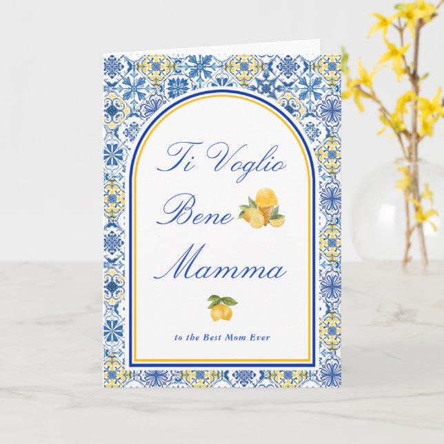 Carte de fête des mères pour maman italienne Je t' (Fleur jaune)