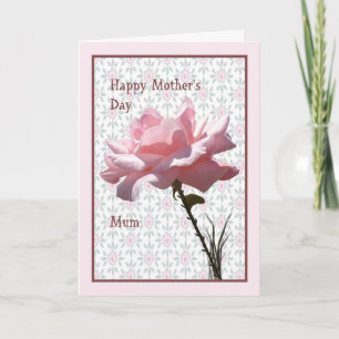 Carte de fête des mères pour maman rose rose