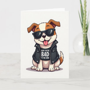 Carte de fête des mères pour motard avec chien