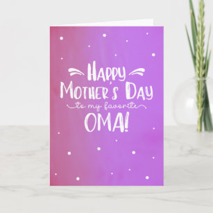 Carte de fête des mères pour Oma