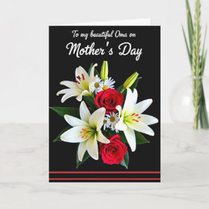 Carte de fête des mères pour Oma florale