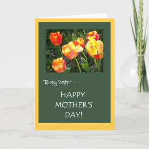 Carte de fête des mères pour soeur - 'Tulips'