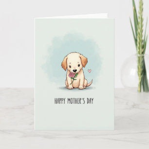 Carte de fête des mères pour un amour de chiots