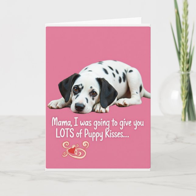 Carte de fête des mères pour un doux chiot (Devant)
