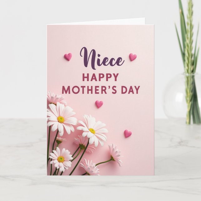 Carte de fête des mères pour une adorable nièce (Devant)