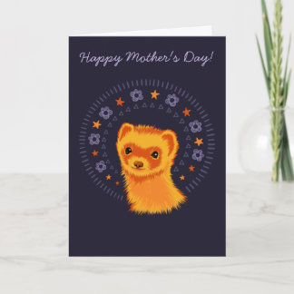 Carte de fête des mères pour une maman furet migno