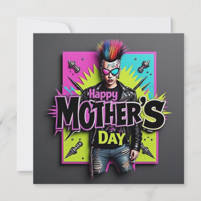 Carte de Fête des Mères punk aux perles Simmer (Devant)