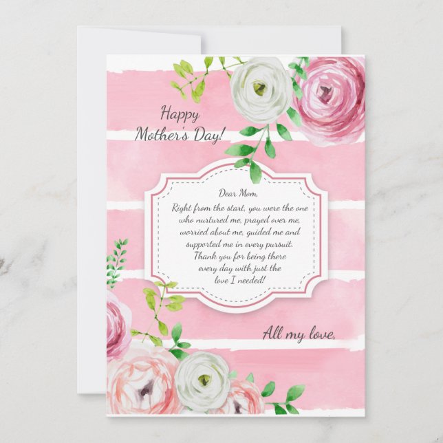 Carte de fête des mères Ranunculus Flowers (Devant)