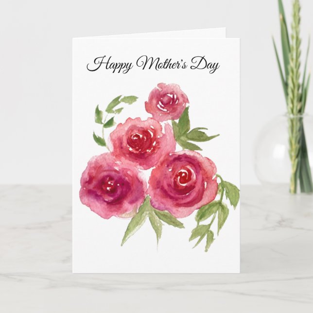 Carte de fête des mères Red Roses (Devant)