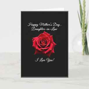 Carte de Fête des Mères Rose Écarlate