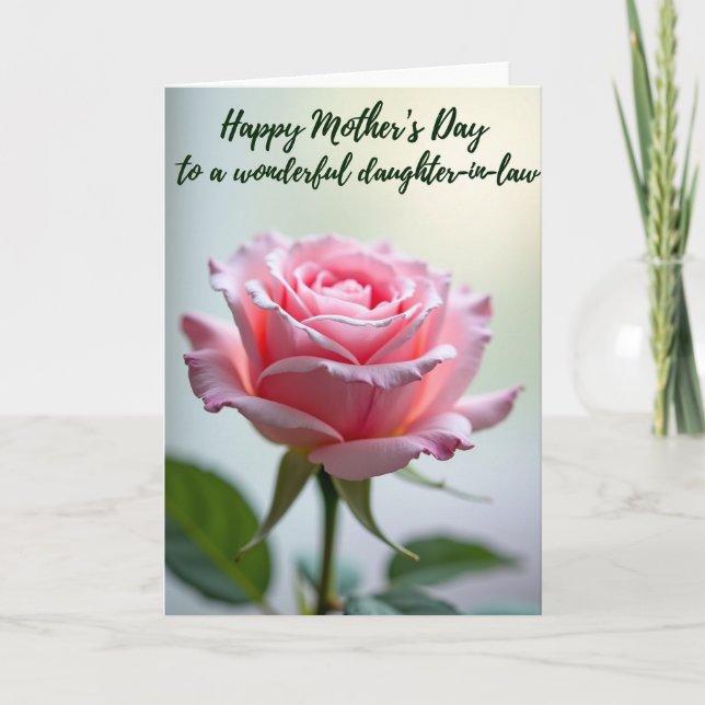 Carte de Fête des Mères Rose Florale Amour (Devant)