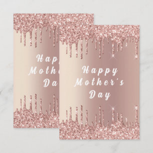 Carte de fête des mères Rose Gold Blush Drips