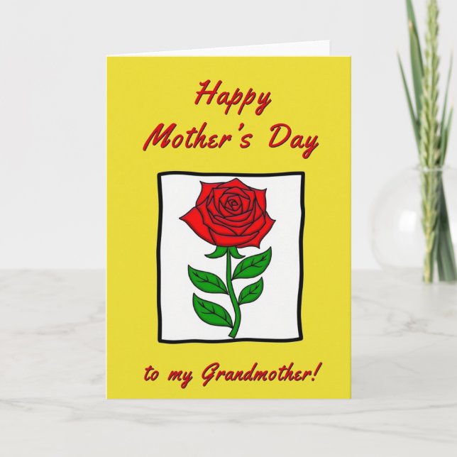 Carte de fête des mères Rose Graphique (Devant)