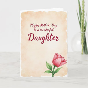 Carte de fête des mères Rose Red pour fille