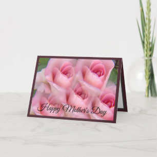 Carte de fête des mères rose rose kaléidoscope bor