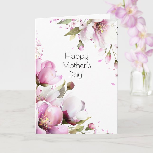 Carte de fête des mères Rose vintage (Orchidée)