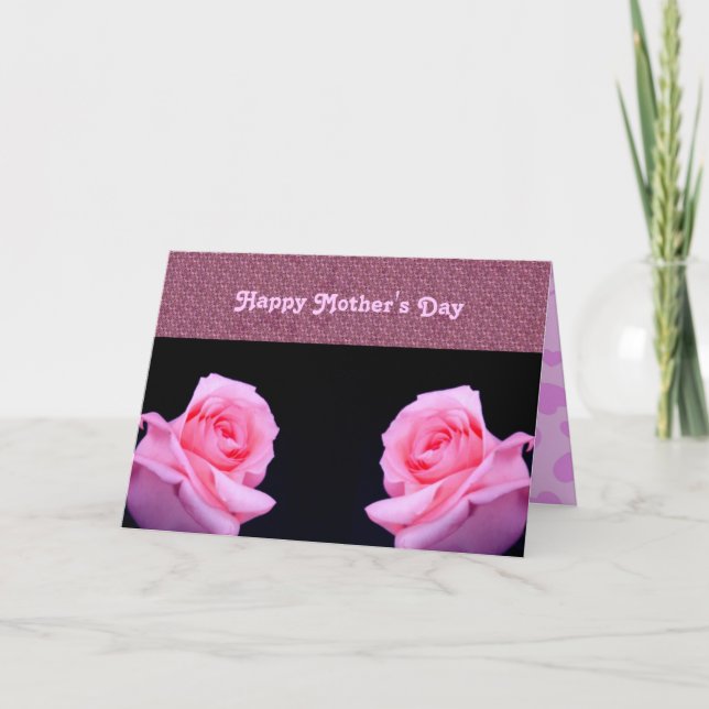Carte de fête des mères Roses roses roses (Devant)