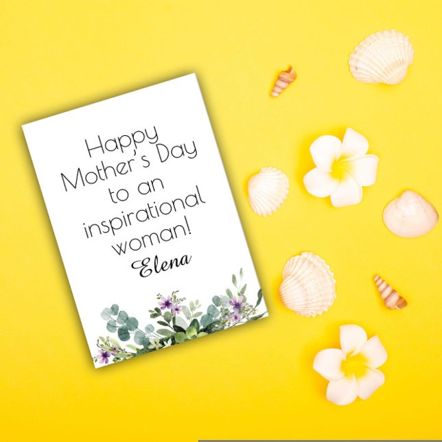 Carte de fête des mères simple fleurs aquarelle (Créateur téléchargé)